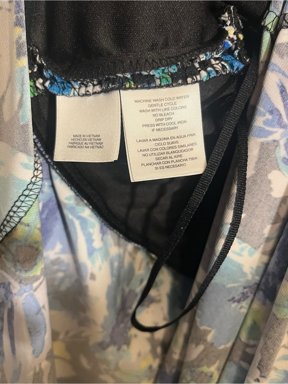 Evan Picone Blue & Turquoise Floral Wrap-Style Midi Dress - Picture 6 of 6